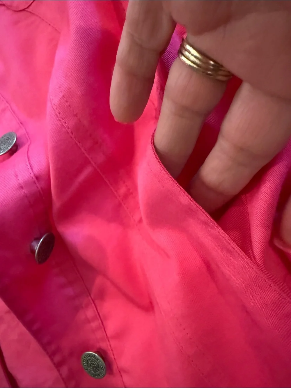Christopher & Banks Pink Large Jacket Shacket Barbiecore Utility Y2K